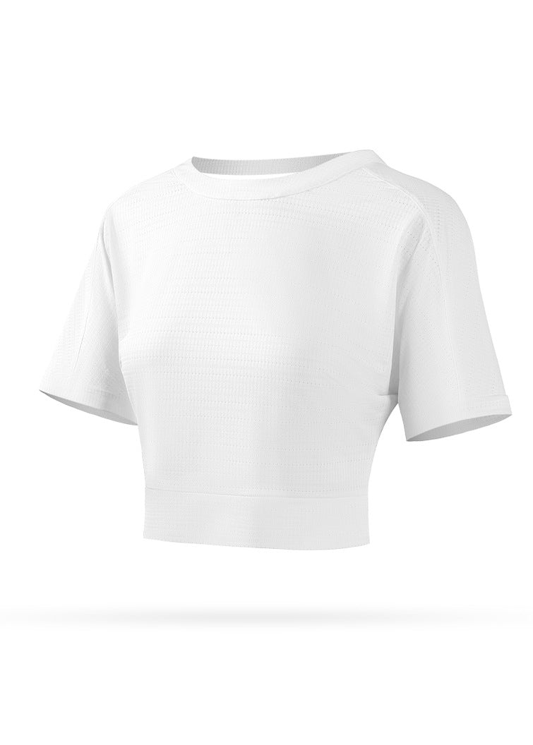 Top Sleeve Yoga Purple Unique Short O-Neck