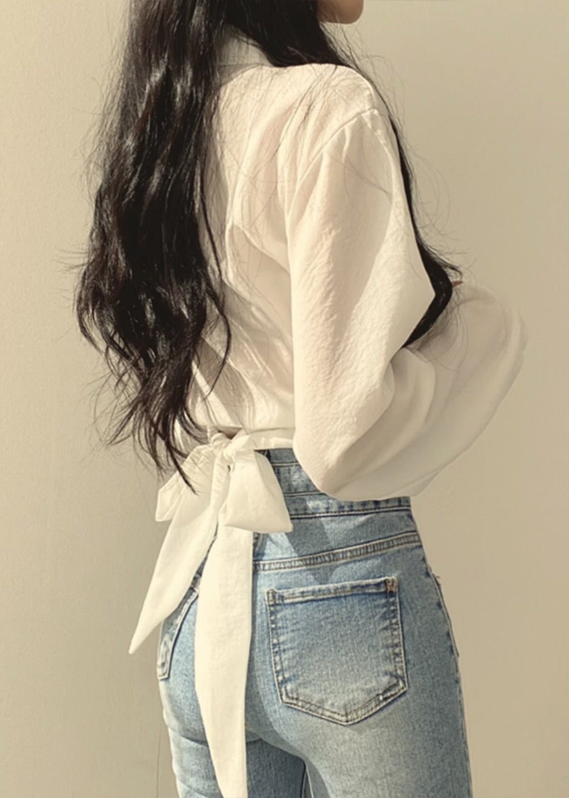 Collar Solid Lantern Peter Sleeve Shirts Pan Unique White