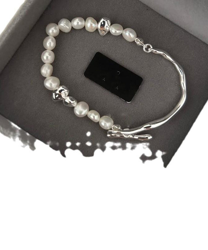 Copper Colorblock Vogue Alloy Pearl Gold Bracelet