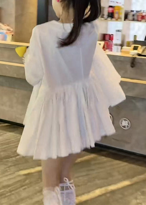 Women Rose O Neck Fall Solid Shirts Wrinkled Cotton