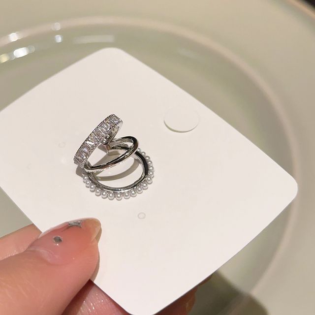 Layered Cuff Rhinestone Ear