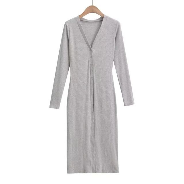 V-Neck Long Sleeve Knit Cardigan