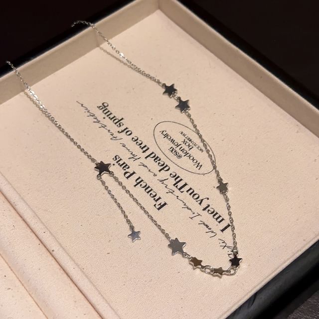 / Alloy Choker Heart Set Star Pendant Necklace