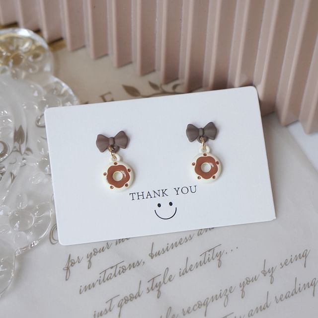 / Alloy Donut Earring Drop Cheese