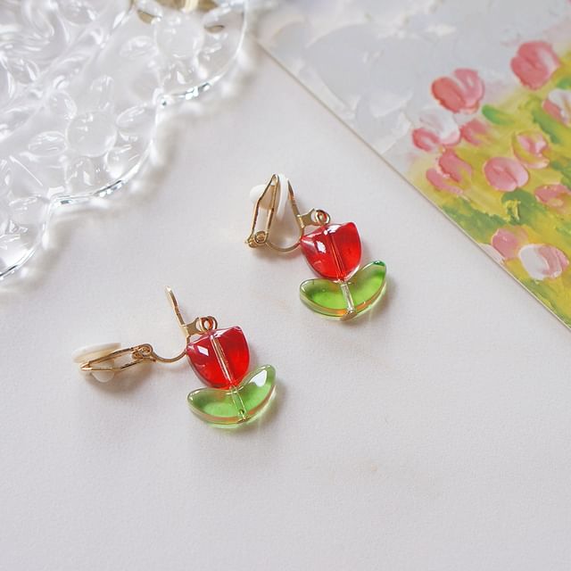 Tulip Earring Drop Alloy