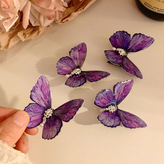/ Hair Clip Rhinestone Butterfly Set