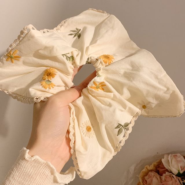 / Floral Designs) (Various Scrunchie Embroidered Bandana