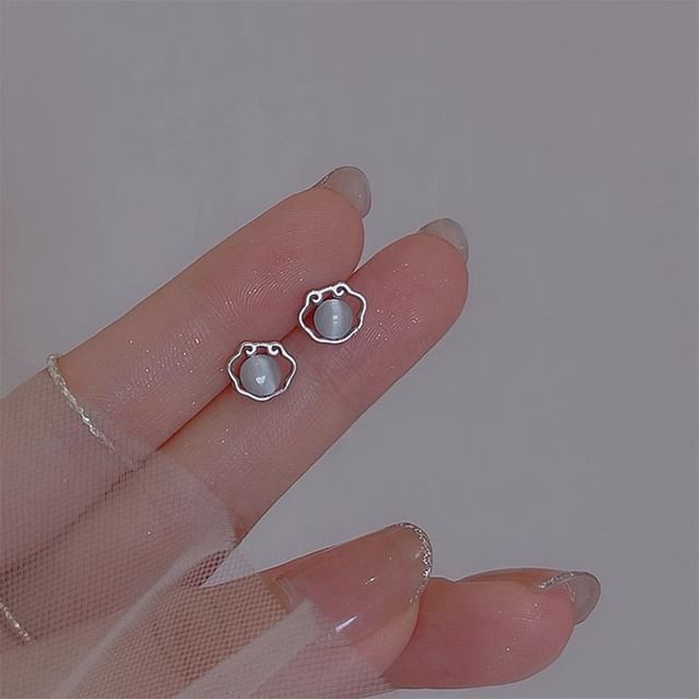 Stud Earring Eye Cat Stone