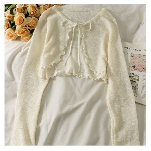 Lettuce Edge Lace-Up Cardigan