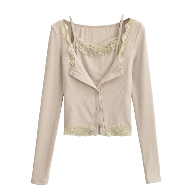 Lace Cami and Cropped Cardigan Set