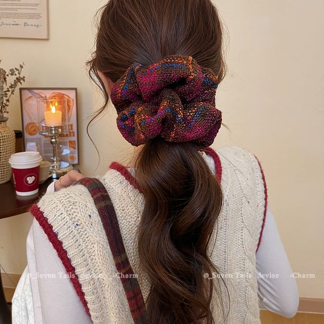 Hair Scrunchie Plaid