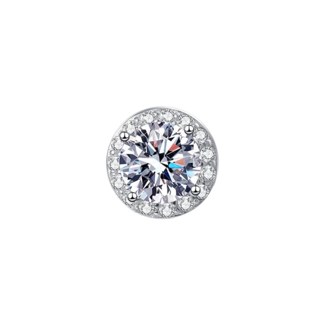 Moissanite Rhinestone Magnetic Earrings - Sterling Silver