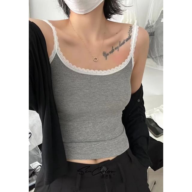 Padded Lace-Trim Cami