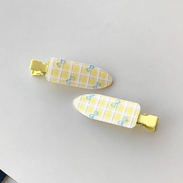 Patterned Hair Acrylic Clip Set of 2: