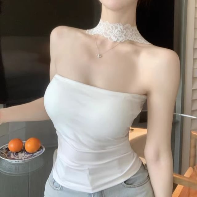 Choker Lace Strap Tube Top