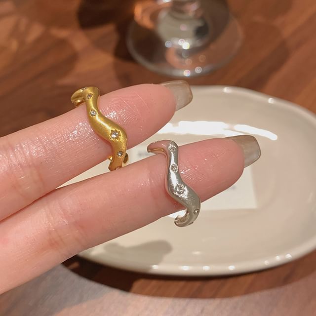 Rhinestone Ring Set Open /