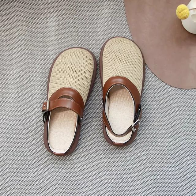 Contrast Trim Slingback Sandals