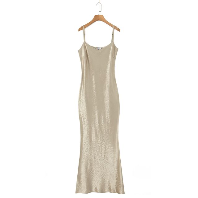 Plus-Size V-Neck Spaghetti Strap Sheath Maxi Dress