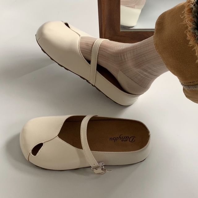 Faux Leather Wrapped Flats