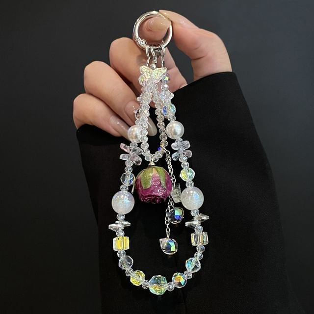 Lanyard with Beaded Phone Pad