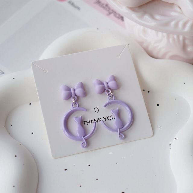 Cat Dangle Moon / Earring On Clip