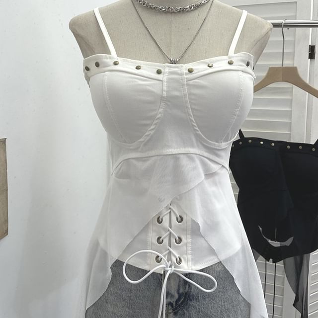 Studded Lace Padded Camisole Top