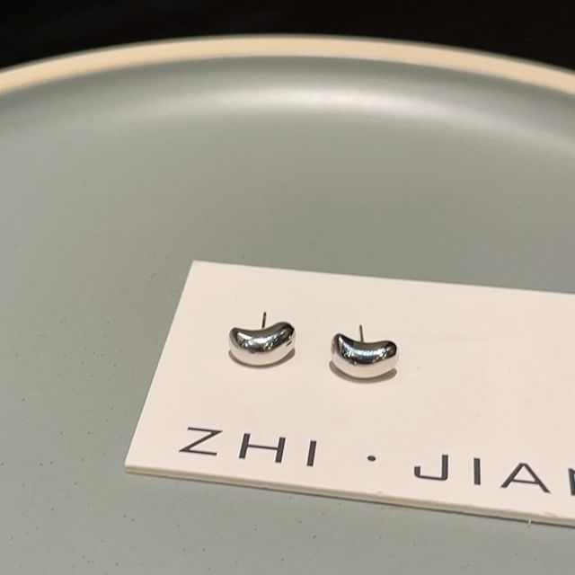 Bean Sterling 925 Stud Silver Earring