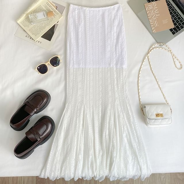 Lace Fishtail Maxi Skirt