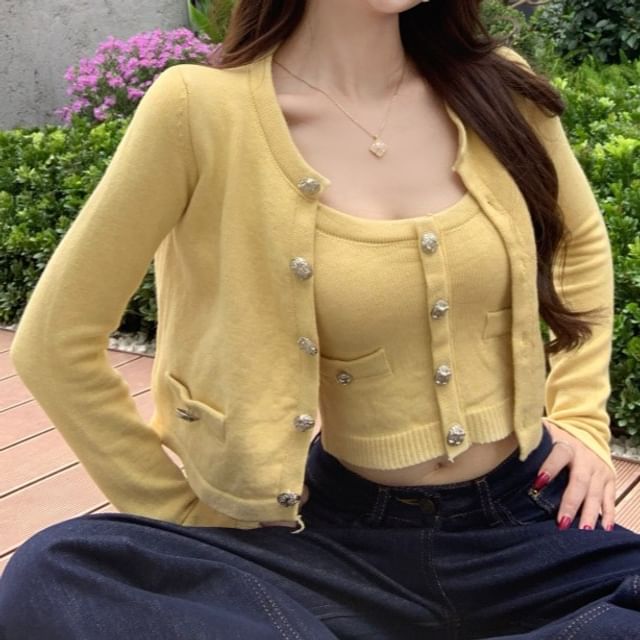 Cropped Cardigan and Cami Top