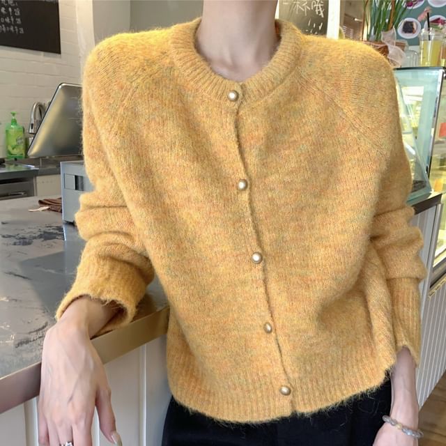 Furry Crewneck Cardigan