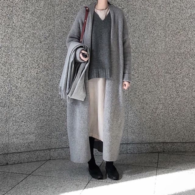 Midi Open Front Cardigan