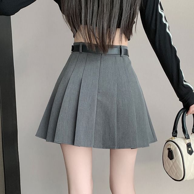 Mini Pleated Skirt - High Waist