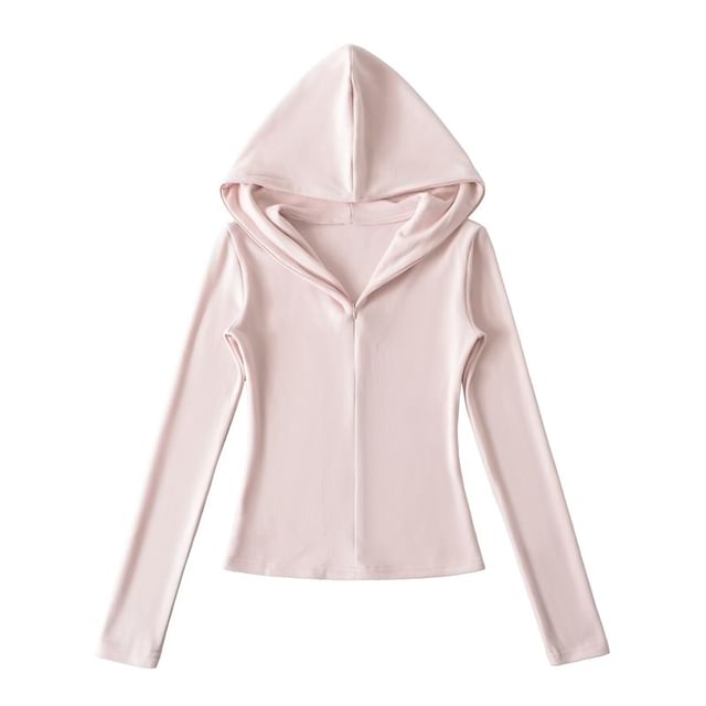 Solid Half-Zip Slim-Fit Hooded Sweatshirt