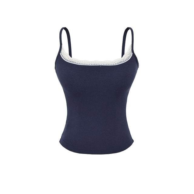 Spaghetti Strap Scoop Neck Lace Camisole