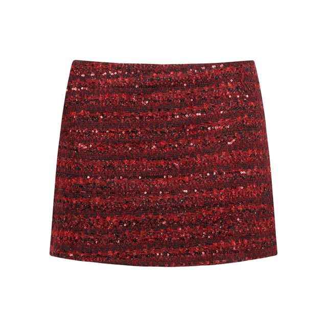 High Rise Striped Mini A-Line Skirt
