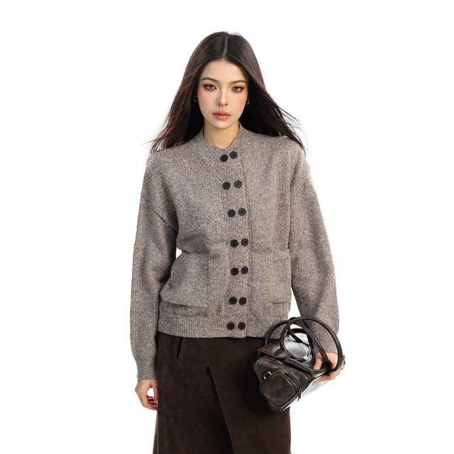Double Breasted Plain Cardigan