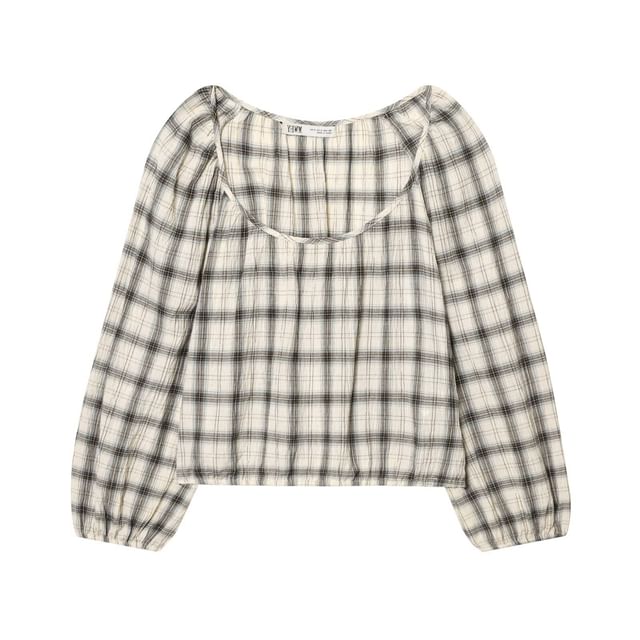 Plaid Crop Top & Asymmetrical A-Line Skirt Set