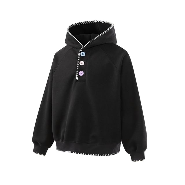 Contrast Trim Hooded Sweatshirt