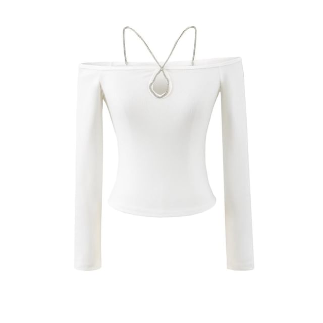Keyhole Crop Tee - Square Neck Long Sleeve
