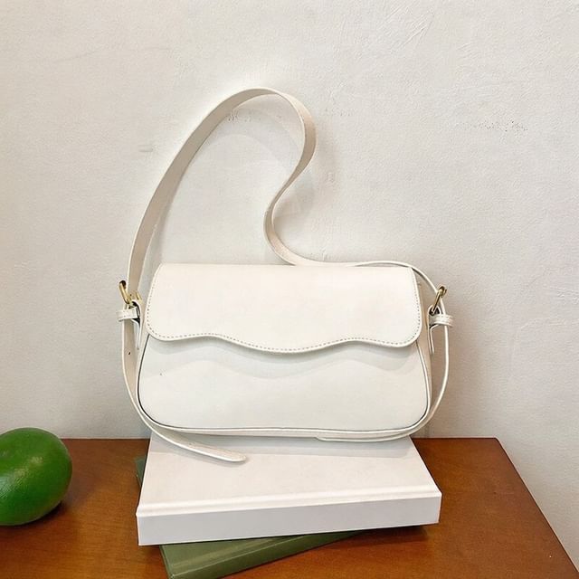 Faux Leather Flap Shoulder Bag