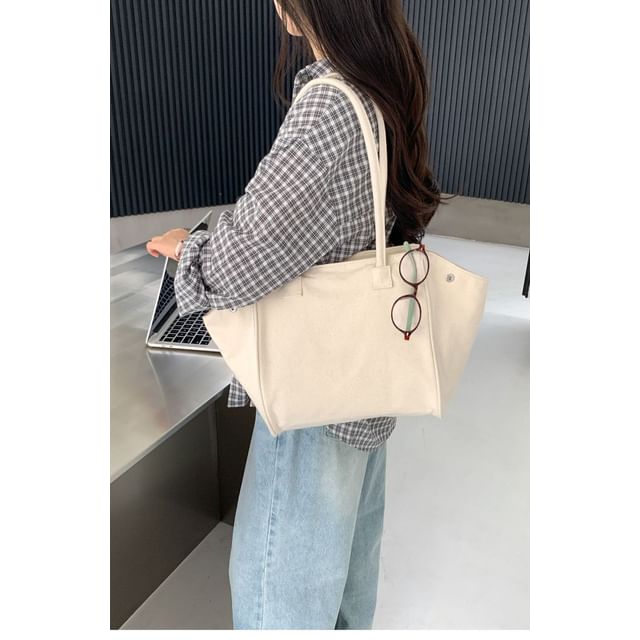Plain Structured Tote Shoulder Bag