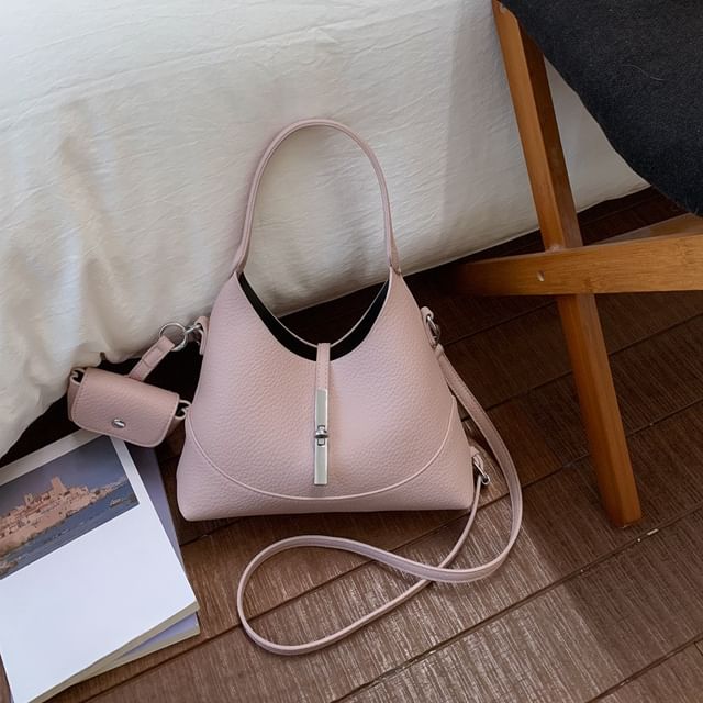 Two Tone Faux Leather Shoulder Bag
