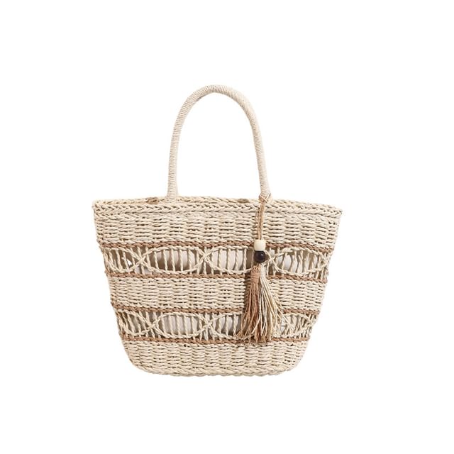 Woven Tasseled Tote Bag