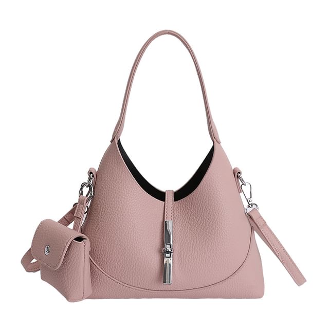 Set: Twist Lock Crossbody Shoulder Bag + Pouch