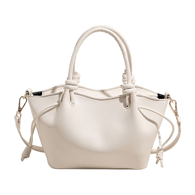 Drawstring Knotted Handle Crossbody Tote Bag