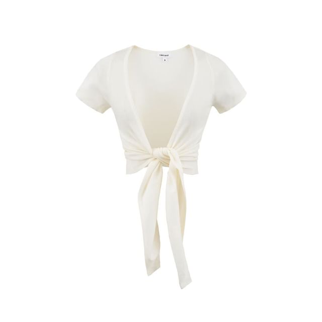 Knot Front Short Sleeve Blouse