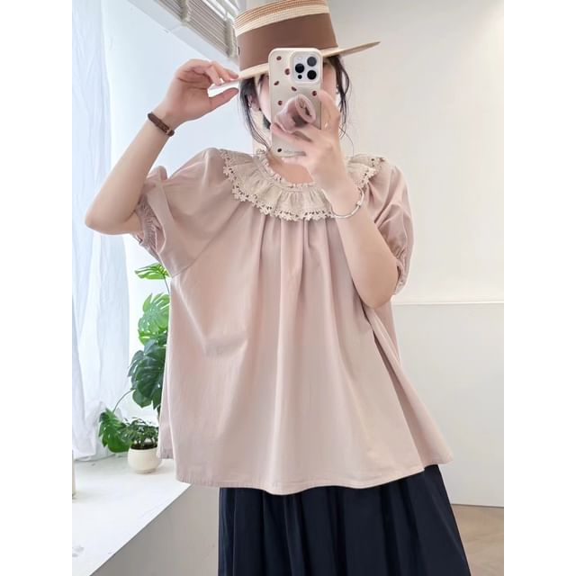 Lace Ruffle Blouse