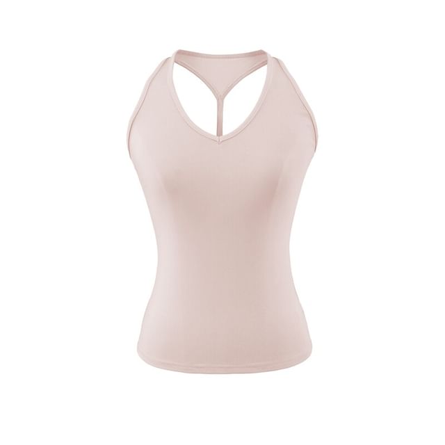 Racerback Sleeveless Solid Crop Top