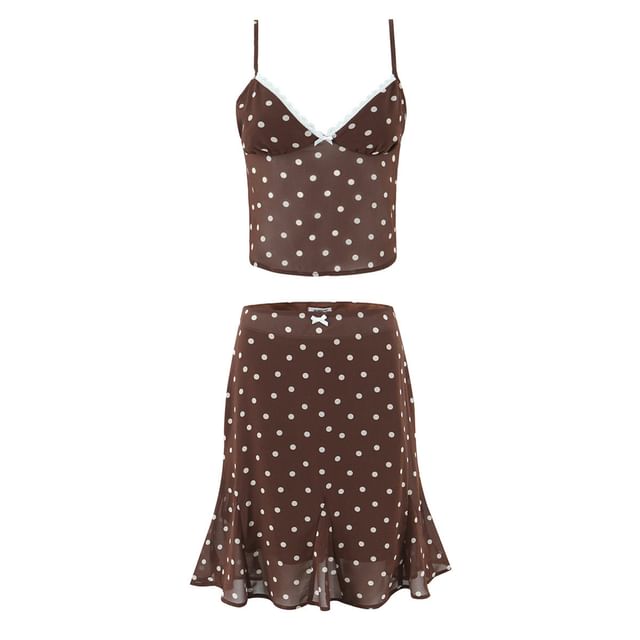 Patterned Camisole and Mermaid Skirt Set