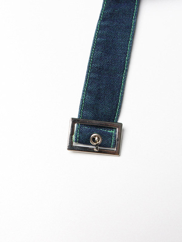 Stilvoller A-Linien-Rock aus Tüll in Blaugrün und Patchwork mit Gürtel TT1038